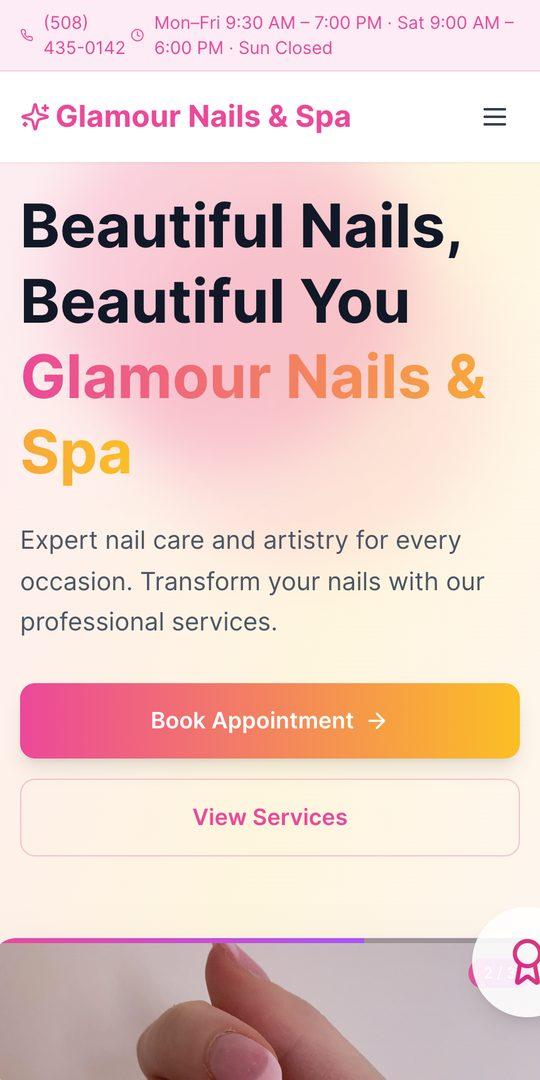 Website của một tiệm làm bằng BeautyDesk
