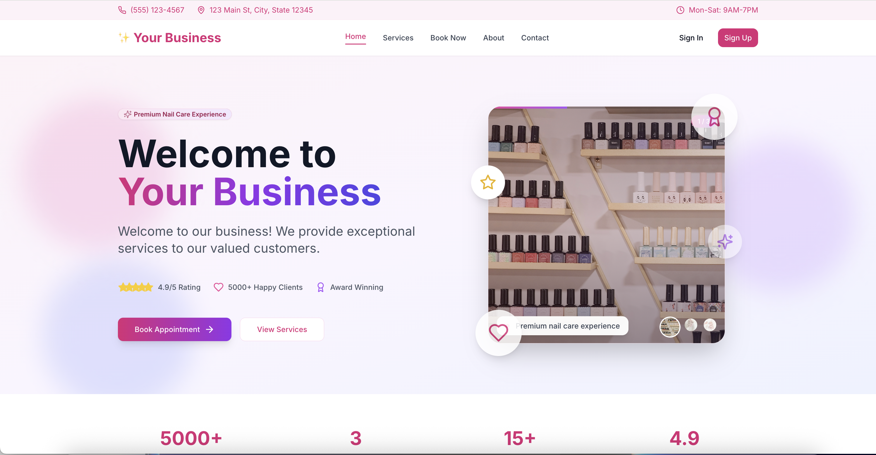 Nail Salon & Spa template preview